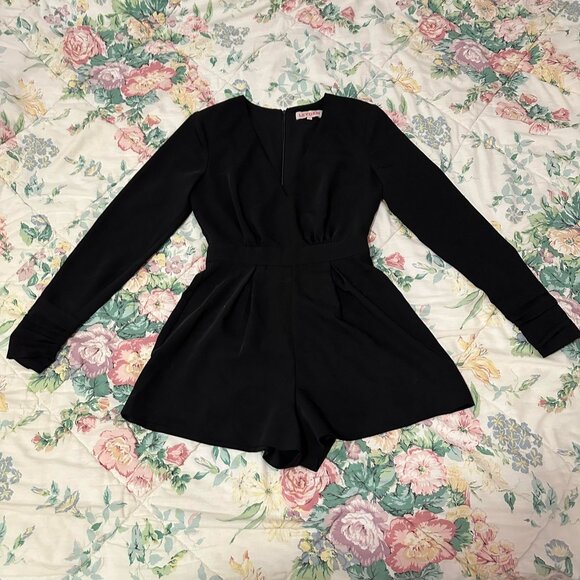 LEYDEN Black Romper with Shoulder Pads - Size XS (NWOT) - Picture 1 of 5